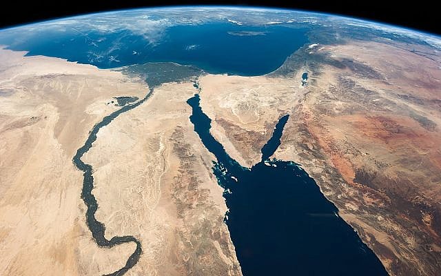 Satellite Image of the Land of Israel and Surroundings. Source: https://commons.wikimedia.org/wiki/File:ISS035-E-007148_Nile_-_Sinai_-_Dead_Sea_-_Wide_Angle_View.jpg