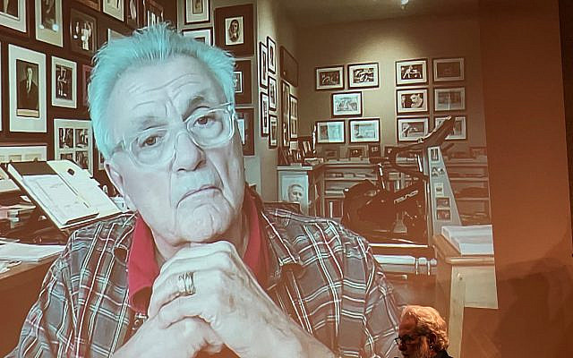 My photo Of John Irving  talking to us from his study in Toronto