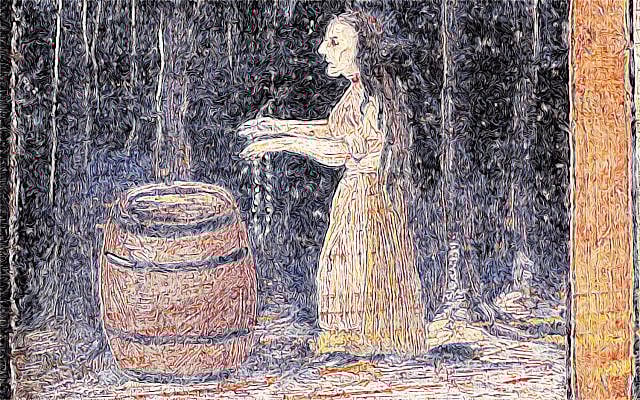 One of Lilah’s faces; image colorized and modified by the author, obtained from Wikimedia Commons, Coprnica z zakladom panjska končnica-190, in the public domain. One of Lilah’s faces; image colorized and modified by the author, obtained from Wikimedia Commons, Coprnica z zakladom panjska končnica-190, in the public domain.