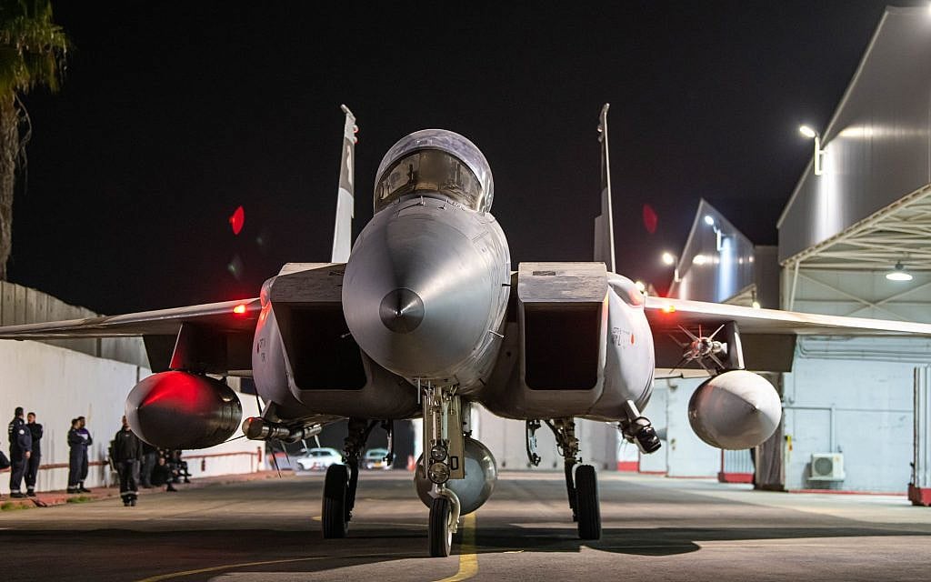 Israeli Air Force fighter jets prepare to head out for strikes in Iran, early October 26, 2024. (Israel Defense Forces)