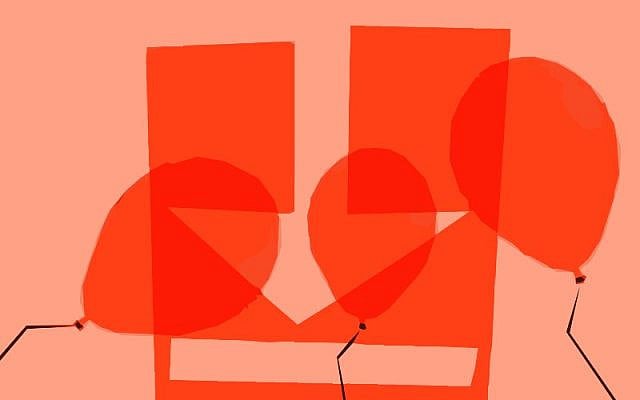'Orange Balloons Kiss' - Luca M Damiani - Kiss and Arrow 2025 - www.lucadamiani-art.com