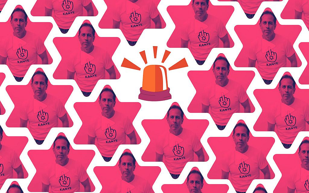 The viral AI video featuring Jerry Seinfeld and other Jewish celebrities is actually bad for the Jews, a rabbi writes. (Collage by JTA)