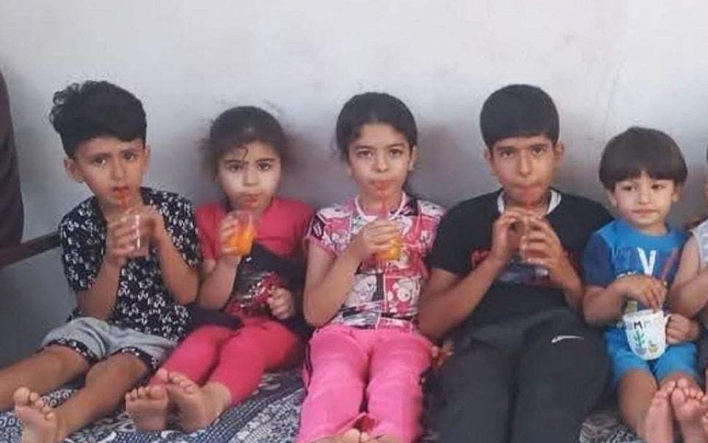 Children of Tahani Abu Daqqa's cousins killed in recent Israeli bombing.