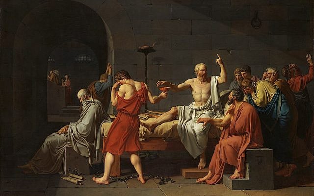 The Death of Socrates (1787), by Jacques-Louis David, Public Domain Image from
https://en.wikipedia.org/wiki/Trial_of_Socrates#/media/File:David_-_The_Death_of_Socrates.jpg The Death of Socrates (1787), by Jacques-Louis David, Public Domain Image from
https://en.wikipedia.org/wiki/Trial_of_Socrates#/media/File:David_-_The_Death_of_Socrates.jpg