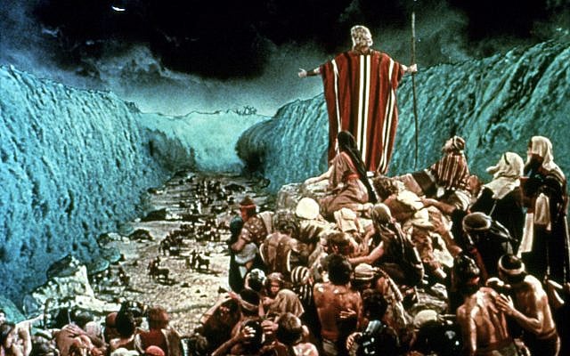 From 'The Ten Commandments': Moses splits the sea. (via YouTube)