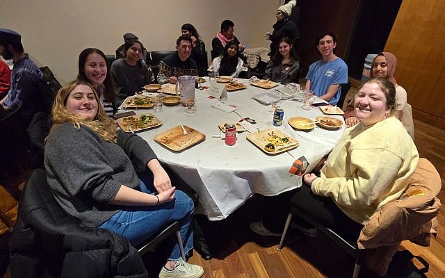 Muslim and Jewish students at Princeton sharing an iftar (credit: Niv Leibowitz)