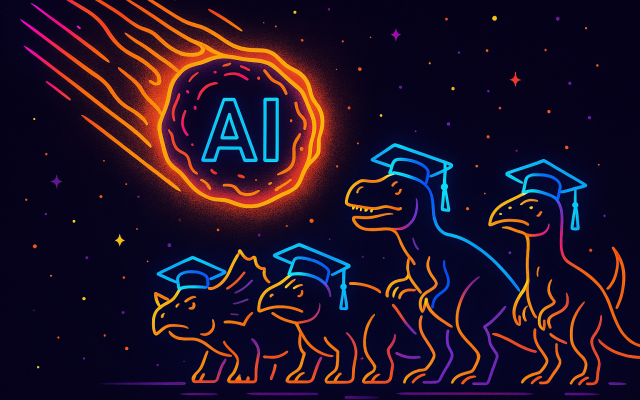 Image: The AI meteorite is fast approaching, and only those who evolve survive.