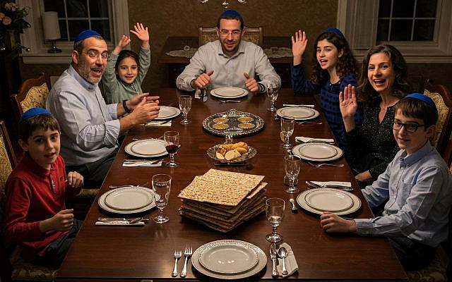 Seder Table generated by Gemini AI.