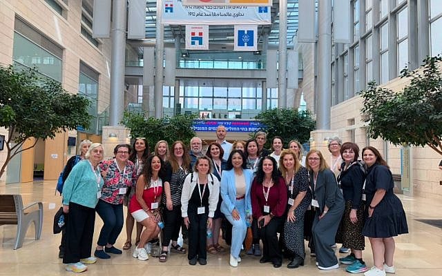 Hadassah Evolve Fellows visit Hadassah Hospital Ein Kerem (author is center in blue suit). Photo courtesy of the author. Hadassah Evolve Fellows visit Hadassah Hospital Ein Kerem (author is center in blue suit). Photo courtesy of the author.