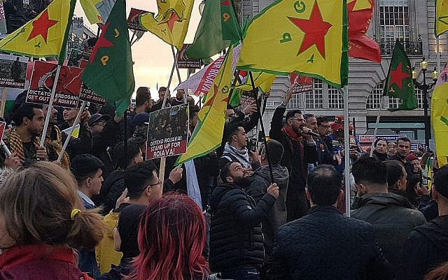 The author took this image during a rally held in solidarity with the Kurdish community in London.