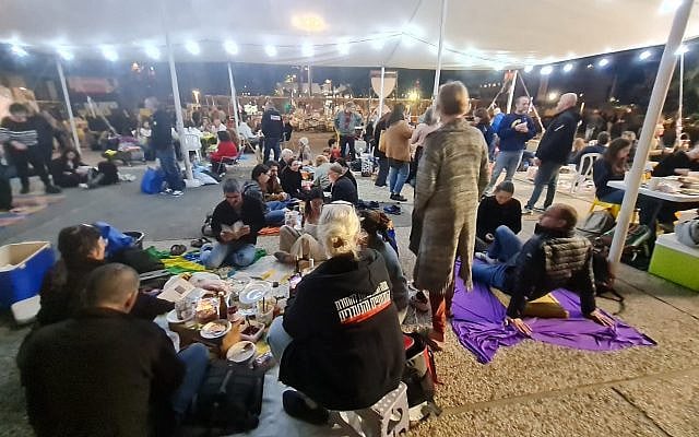 Seder Night at Hostages Square - Passover 2025. Photo: Nili Bresler