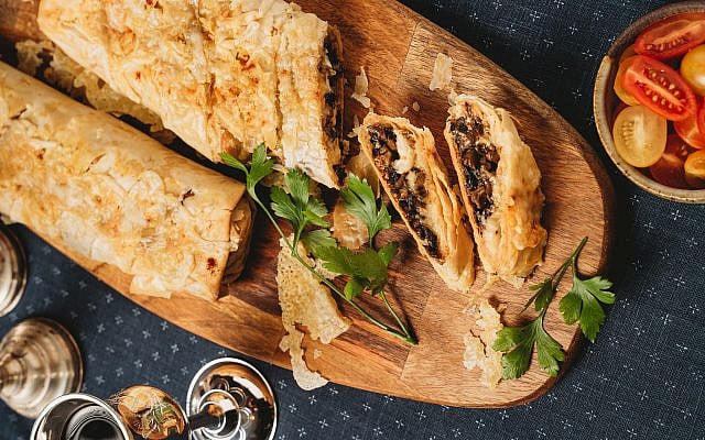 Mushroom & Cheese Strudel recipe photo courtesy of 52 Shabbats - Clara Rice.
