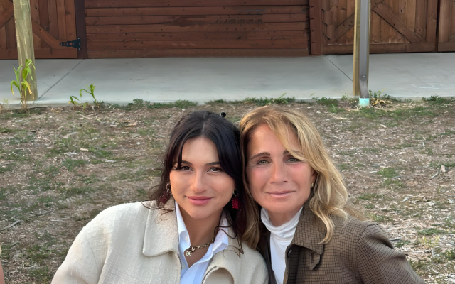 The author with her daughter at Coastal Roots Farm