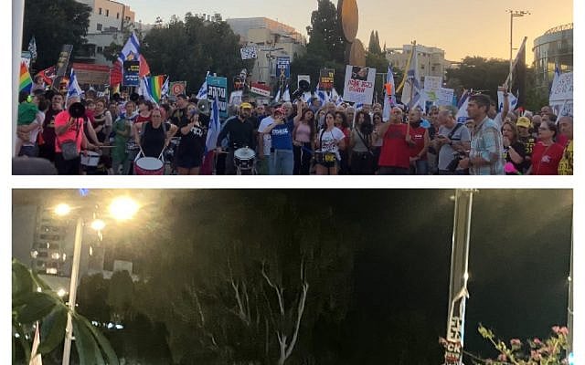 Everything is connected to everything. My photos at Habima Square protest and  later at Begin Gate.