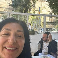 KABALLAH CAFE WITH CHABAD OF REHAVIA AT BAGEL CAFE EVERY FRIDAY MORNING WITH RABBI DIAMOND AND SOME VEGGIES MY OLDEST SON BROUGH FROM THE MESHEK HE WORKS AT IN SCHOOL UP NORTH