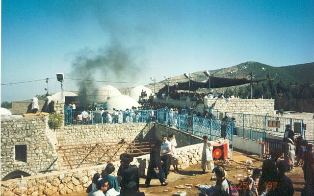 Celebrations at Meron for Lag B'Omer, 1997. Photo Credit: Jajo Gluck. Wikimedia Commons. CC BY-SA 2.0.
