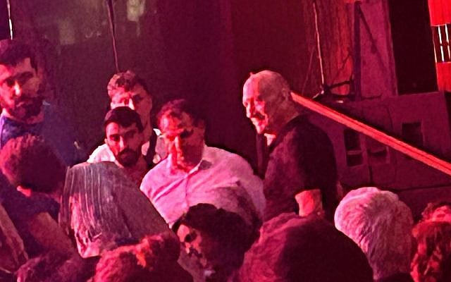 MK Ayman Odeh approaching former PM Ehud Olmert at "It's Time" (People's Peace Conference, May 9, 2025) MK Ayman Odeh approaching former PM Ehud Olmert at "It's Time" (People's Peace Conference, May 9, 2025)