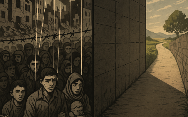 Gaza’s people: Trapped by design. Preserved for propaganda. Denied escape — by those who claim to speak for them. Image © Ivan Bassov, 2025. Licensed under CC BY 4.0.