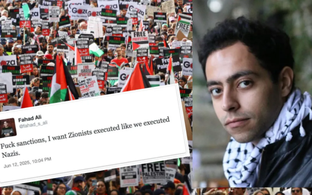Image Compilation of Publicly Avaiable Images and a Screenshot of Professor Ali's Comments on Zionists