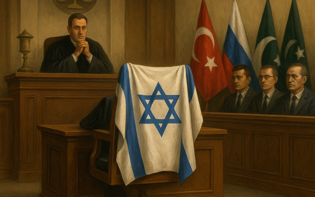 Only one state is ever put “on trial”—endlessly—for existing. Image © Ivan Bassov, 2025. Licensed under CC BY 4.0.