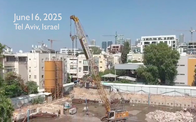 Tel Aviv Construction Site (screen shot, Marc Kornblatt)