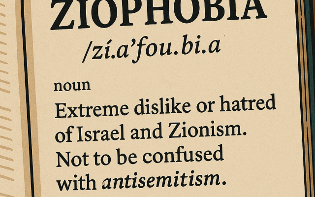 Ziophobia, defined: A clear distinction from antisemitism, finally in the dictionary where it belongs. Image © Ivan Bassov, 2025. Licensed under CC BY 4.0. Ziophobia, defined: A clear distinction from antisemitism, finally in the dictionary where it belongs. Image © Ivan Bassov, 2025. Licensed under CC BY 4.0.