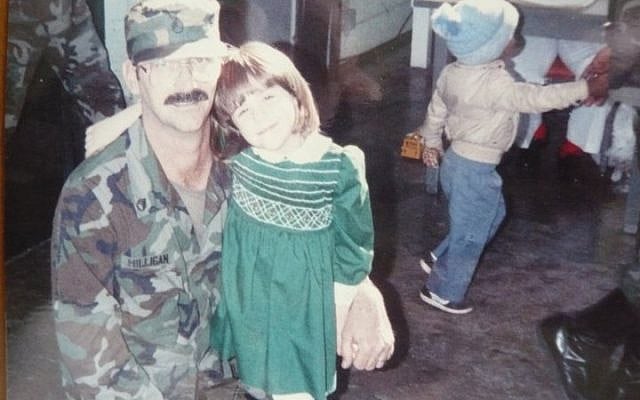 Dan Milligan, my father, posing with me in 1986 during his years in the US Army Reserve.