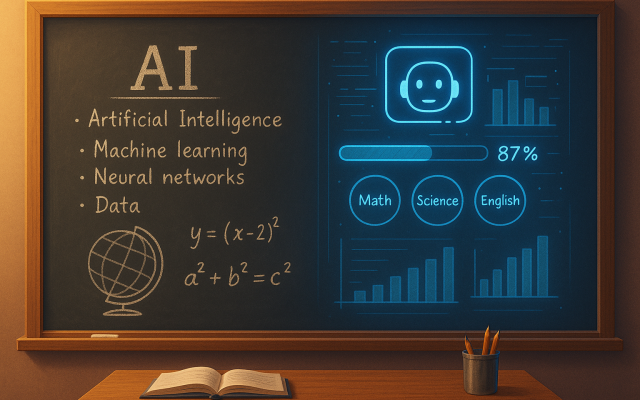 New age AI inspired blackboard.