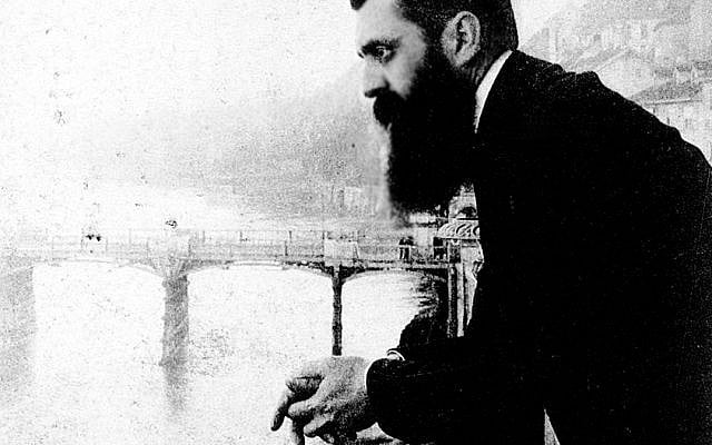1897: Theodor Herzl at the First Zionist Congress - Public domain