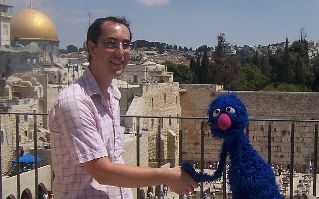 Grover and me in Jerusalem – on location with the Sesame crew for a day of filming (Nathan Jeffay) Grover and me in Jerusalem – on location with the Sesame crew for a day of filming (Nathan Jeffay)