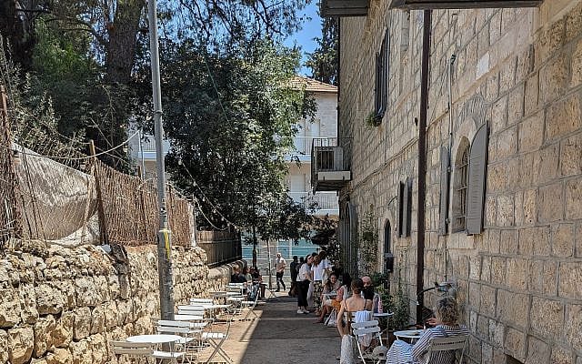 A neighborhood cafe in Israel where UN personnel sit close enough to taste the hospitality, yet remain blind to the humanity. (Courtesy Ilana Levinsky)