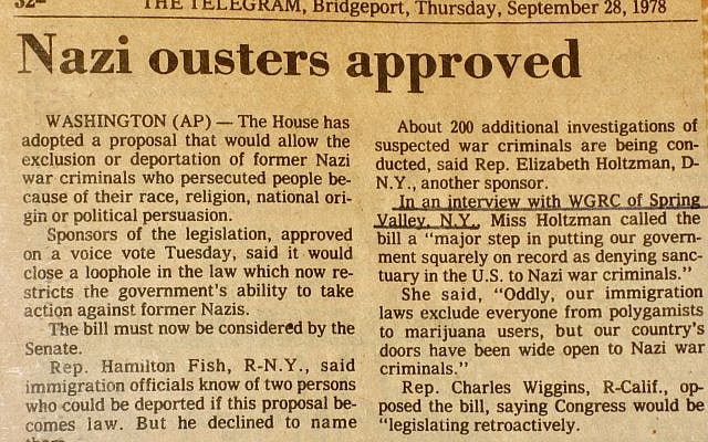 1978 AP article on Holtzman Amendment