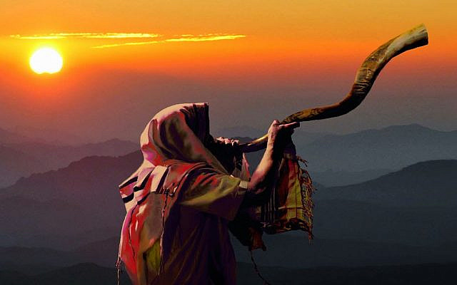 Blowing shofar. (via YouTube)