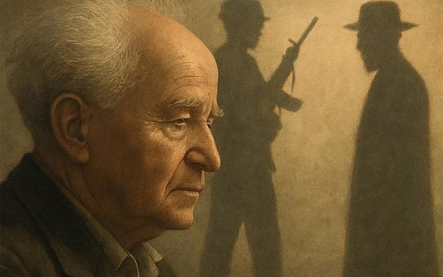 Between faith and citizenship: Ben-Gurion’s founding compromise still shapes Israel’s democratic tensions. Illustration created by Sagit Alkobi Fishman using AI tools.