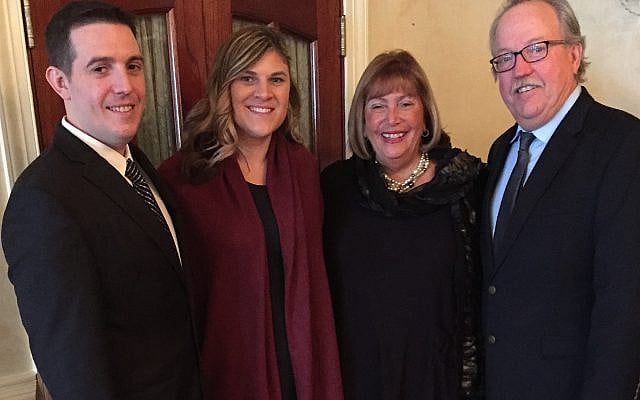 (Pictured left to right) Jason Foster, Lindsay Foster, Michele Foster, David Foster at Michele Foster's installation as Hadassah Philadelphia Region President in December 2017. Photo courtesy of the author.