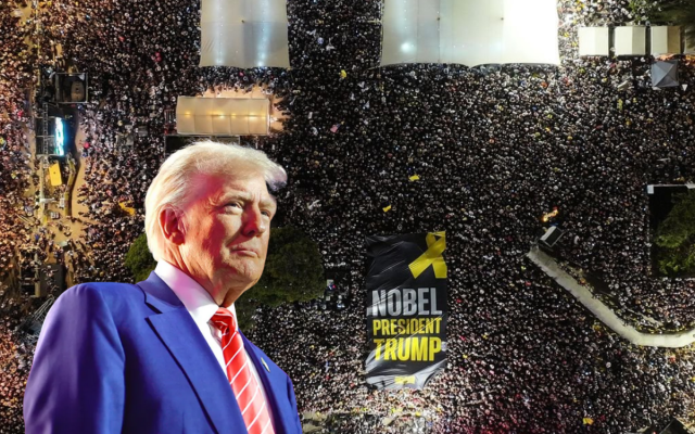Scene of popular support for Trump's plan at Hostages Square. Credit: Hostages and Missing Families Forum.
