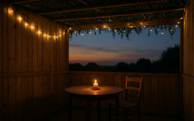 Twilight in the sukkah