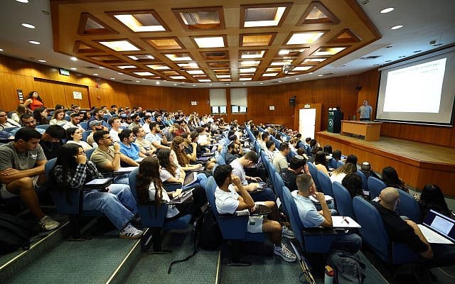 A class at Bar-Ilan University amid the start of the 2025-2026 academic year. (Photo courtesy of Bar-Ilan University) A class at Bar-Ilan University amid the start of the 2025-2026 academic year. (Photo courtesy of Bar-Ilan University)