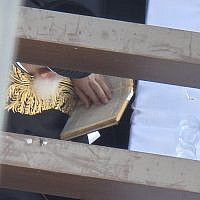 The Rishon LeTzion, Chacham Yosef Shlita, at the prayer rally.
Source: Avromi Mostofsky The Rishon LeTzion, Chacham Yosef Shlita, at the prayer rally.
Source: Avromi Mostofsky