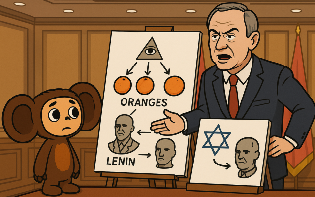 The Jews made a machine for “suppressing the will of the Russian people", a new Russian movie claims. Source: ChatGPT-generated by Lesia Dubenko The Jews made a machine for “suppressing the will of the Russian people", a new Russian movie claims. Source: ChatGPT-generated by Lesia Dubenko