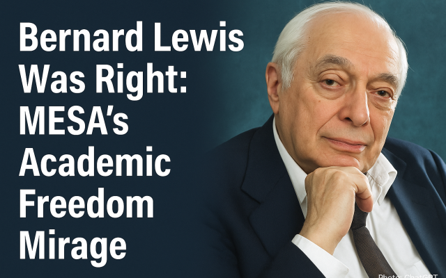 Image created by ChatGPT, incorporating a portrait of Bernard Lewis. Design adapted for Times of Israel blog format