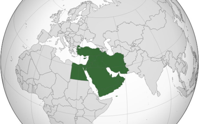 World view of the Middle East