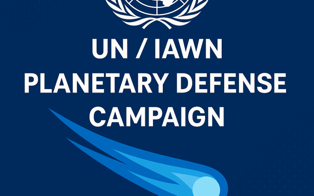 Image:
Official UN/IAWN planetary-defense campaign graphic highlighting comet 3I/ATLAS and the international observing exercise. Credit UN/IAWN, Public domain Image:
Official UN/IAWN planetary-defense campaign graphic highlighting comet 3I/ATLAS and the international observing exercise. Credit UN/IAWN, Public domain