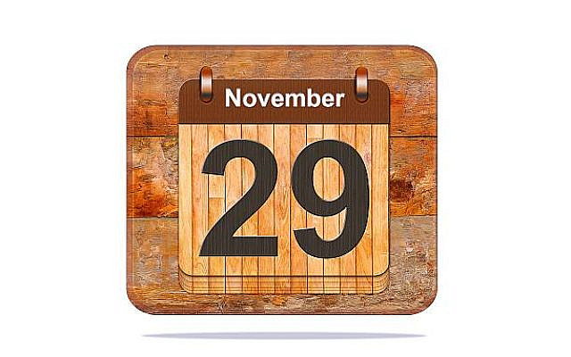 Calendar with the date of November 29.
