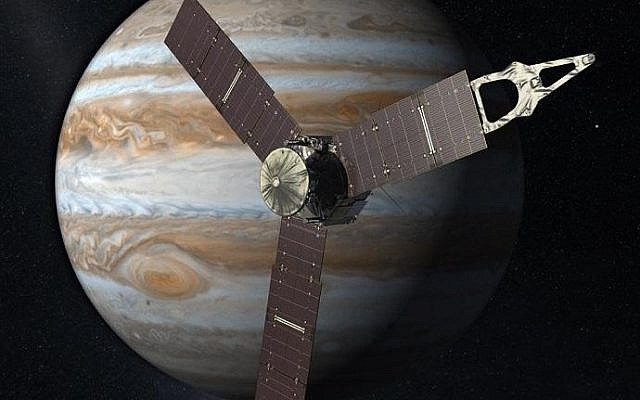 Image Source:

A NASA simulation of the Juno spacecraft in orbit around Jupiter — could this probe be humanity’s first to meet an interstellar visitor?
Credit: NASA, 