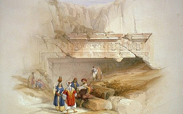 "Entrance to the Tombs of the Kings, Jerusalem", by David Roberts (1839). Wikimedia Commons.