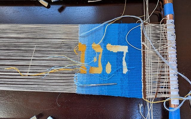 Henanni - a work in progress by the author. Wool weft on cotton warp. Image courtesy of the author.