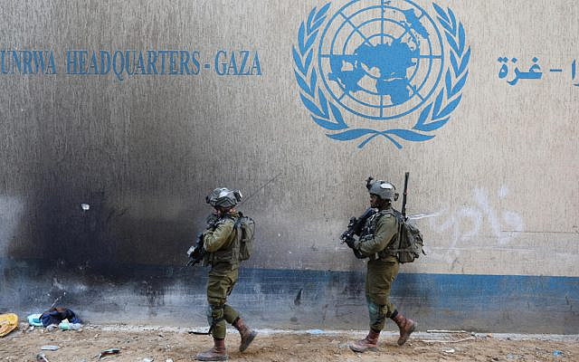 Source: Reuters. IDF outside of UNRWA in Gaza.