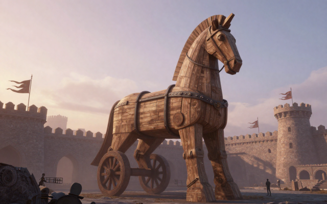 Generated image of a Trojan horse
