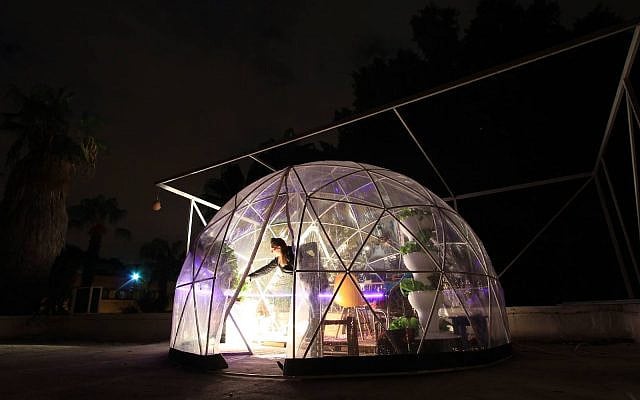 Karin Kloosterman growing food on her roof in Jaffa using Israeli technology